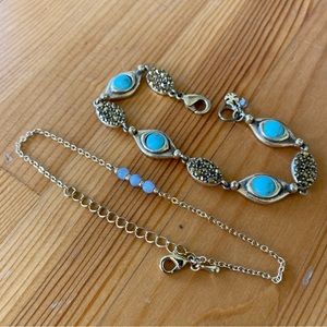 Anthropologie Vintage Evil Eye Stackable Bracelets